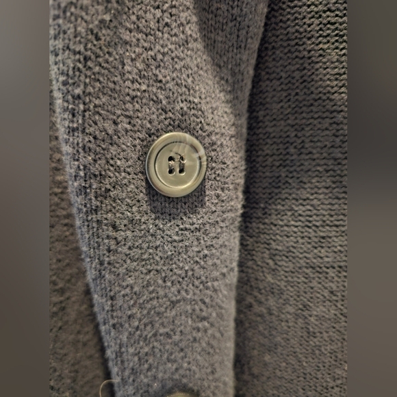 Oscar De La Renda Navy Blue Button Front Cardigan Sweater Large - Picture 2 of 11